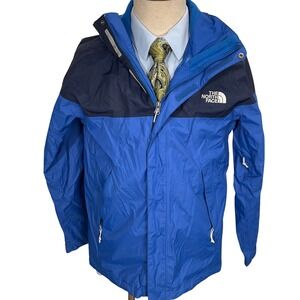 North Face HyVent Jacket Mens Small Royal Blue Navy Waterproof Nylon Softshell